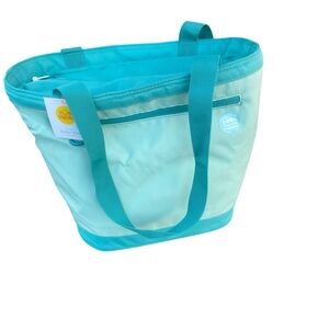 Sun Squad Aqua Blue Tote Bag soft side 12 can polyester